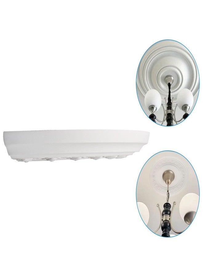 Zorfeter White Split Ceiling Medallion 12" OD x 4" ID, Decorative Ceiling Cover PU Fixture Cover, Elegant Style Millwork for Home Decor/Home Lighting - Image 4